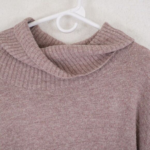 Old Navy Purple Cowl Neck Ribbed Small Sweater Acrylic Nylon Pullover - Picture 3 of 7